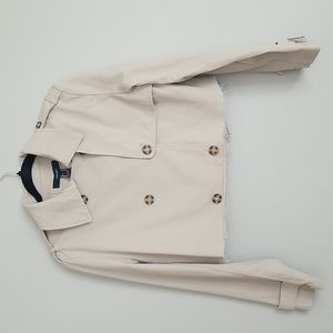 Forever21 Cropped Trench Jacket,  NWT, size M, rough hem